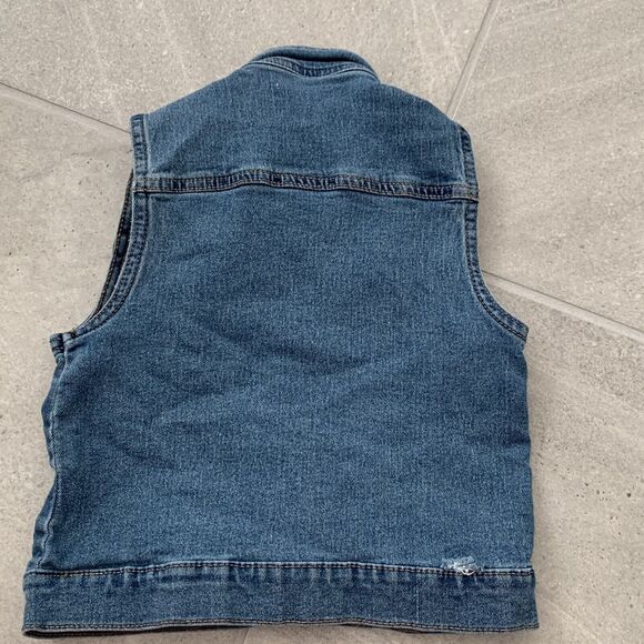 BCBG Girls Jean Denim Vest Snap Closure Pockets Size 6 Child - Picture 2 of 5